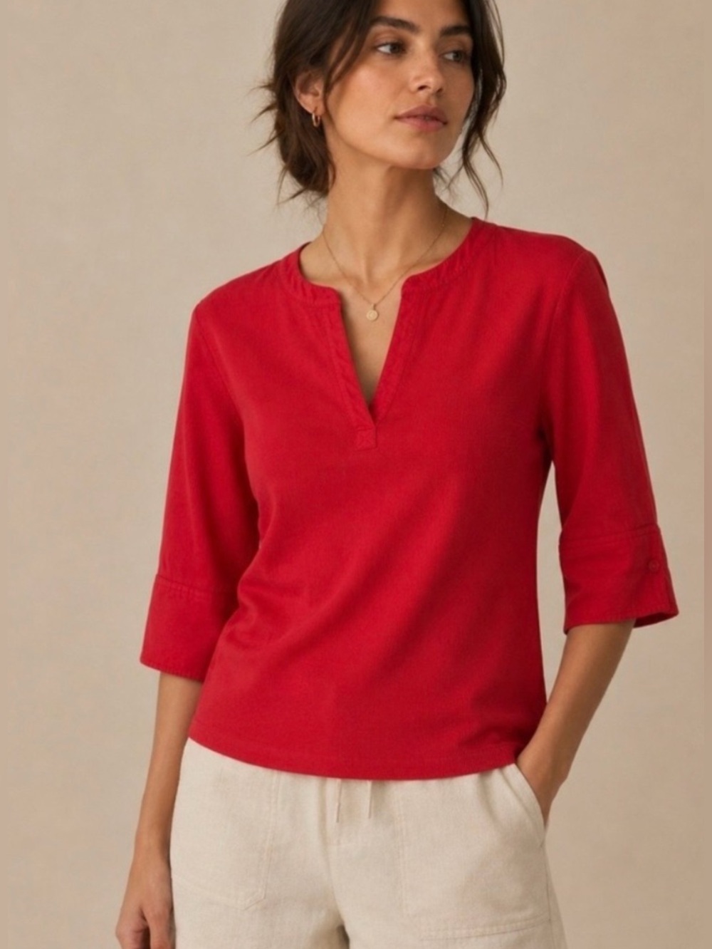 NEW WITH TAGS! Maeve by Anthropologie Split Neck Top!